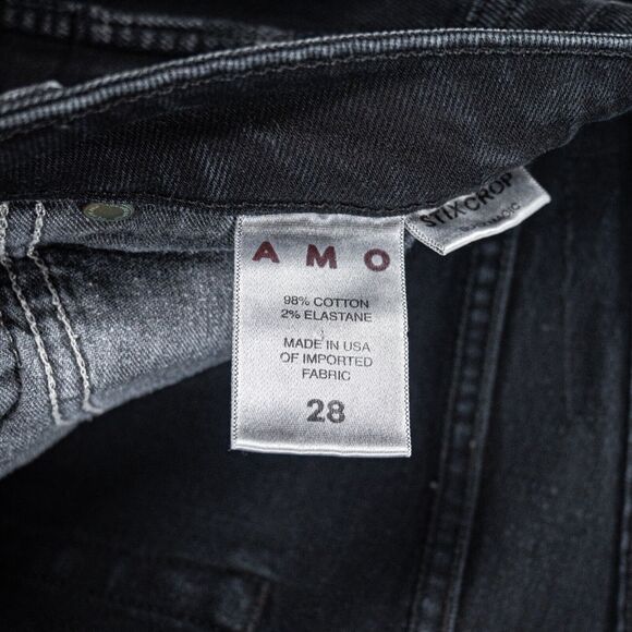 AMO Denim Women's Stix Crop Jeans in Washed Black Size 28 - Picture 6 of 10